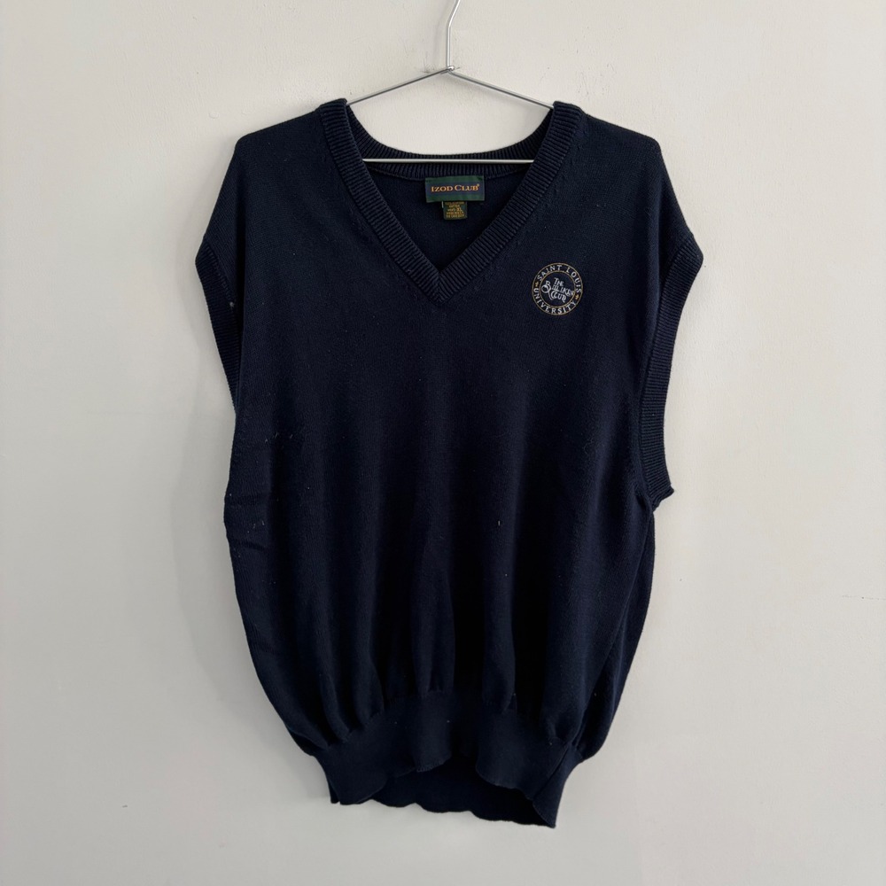 Izod Club Saint Louis University Billiken Club Sweater Vest XL Navy Blue
